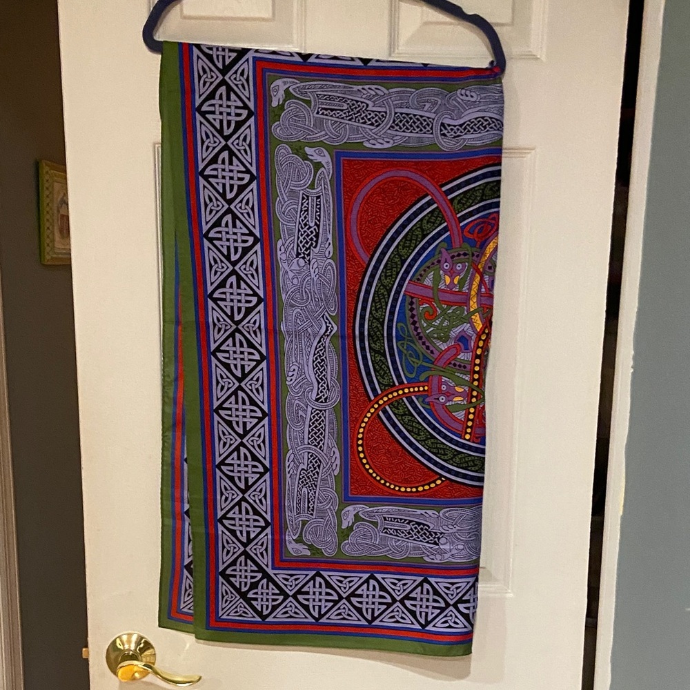 Multicolor Celtic Pattern Scarf Silk Scarf - Picture 5 of 10